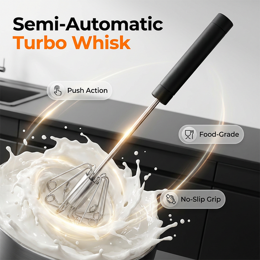 🥳2026 HOT SALE🥳💞50K+ SOLD!🥚💪 50% OFF! Semi‑Automatic Hand Egg Beater – Press & spin, no electricity. Whisk eggs & cream in seconds. Save your wrists! ✨🧁