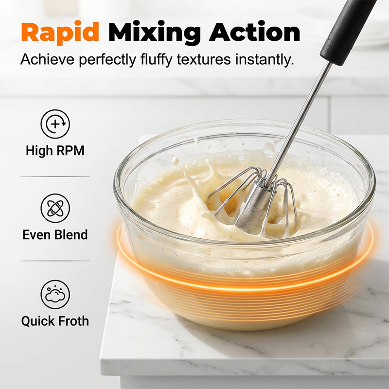 🥳2026 HOT SALE🥳💞50K+ SOLD!🥚💪 50% OFF! Semi‑Automatic Hand Egg Beater – Press & spin, no electricity. Whisk eggs & cream in seconds. Save your wrists! ✨🧁