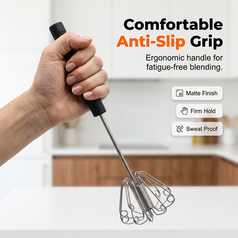 🥳2026 HOT SALE🥳💞50K+ SOLD!🥚💪 50% OFF! Semi‑Automatic Hand Egg Beater – Press & spin, no electricity. Whisk eggs & cream in seconds. Save your wrists! ✨🧁