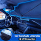 🥳2026 HOT SALE🥳💞50K+ SOLD!☂️🔄 50% OFF! Car Windshield Sun Shade Umbrella – 360° bendable handle, no scratches. Blocks UV & heat. Folds small. 🚗✨