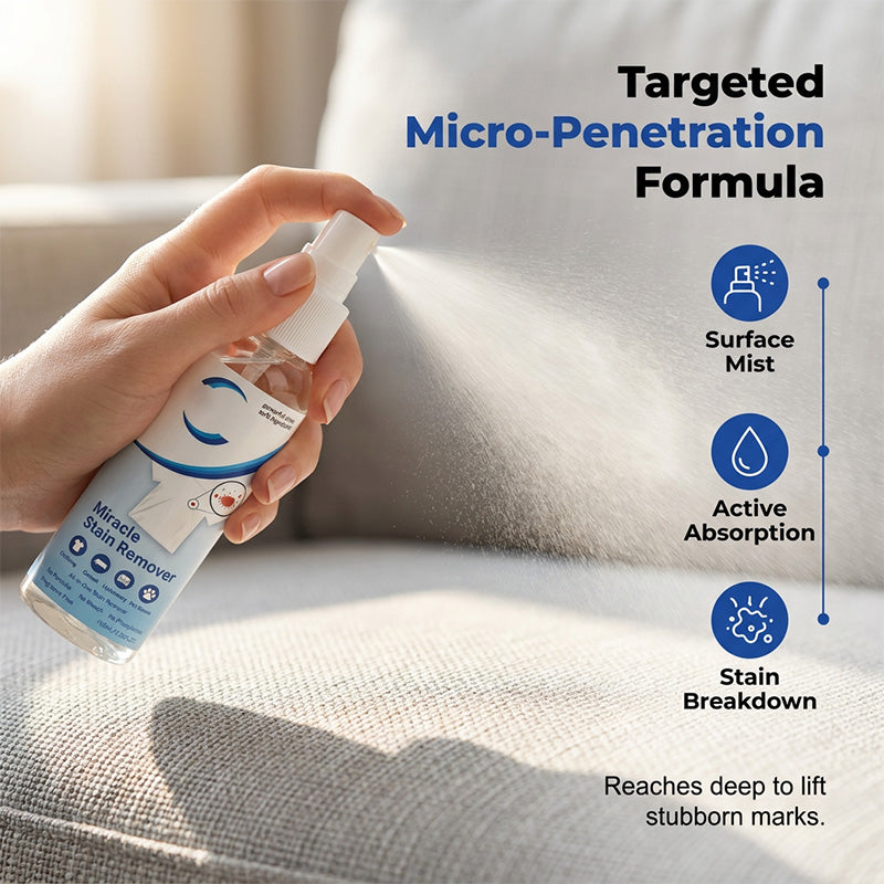 🥳2026 HOT SALE🥳💞50K+ SOLD!💥✨ 50% OFF! Miracle Stain Remover Spray – Lifts grease, wine & coffee in seconds. No scrubbing, just spray & watch it disappear! 🧼💪