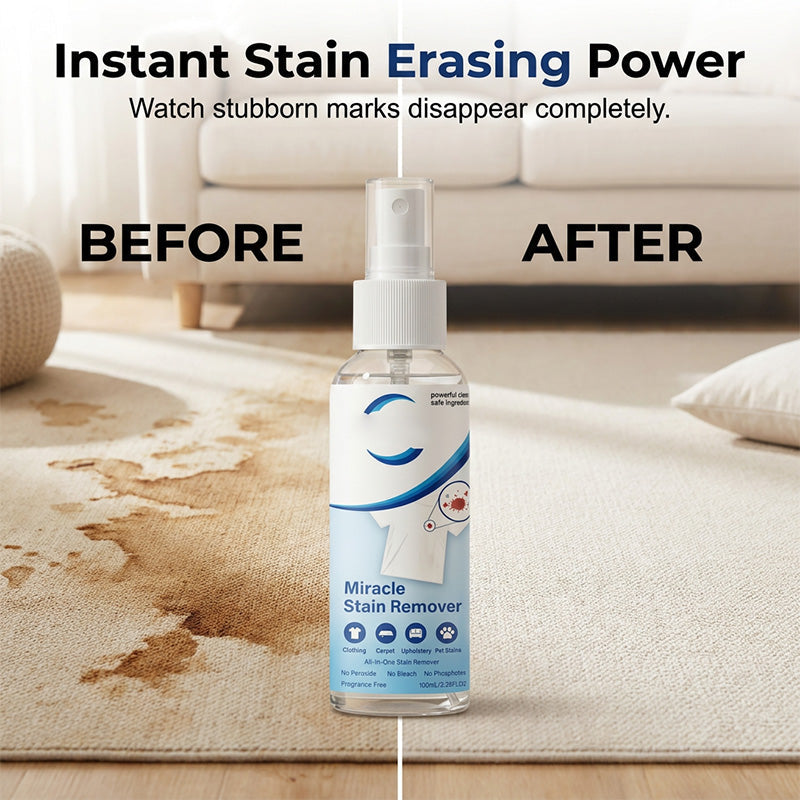 🥳2026 HOT SALE🥳💞50K+ SOLD!💥✨ 50% OFF! Miracle Stain Remover Spray – Lifts grease, wine & coffee in seconds. No scrubbing, just spray & watch it disappear! 🧼💪