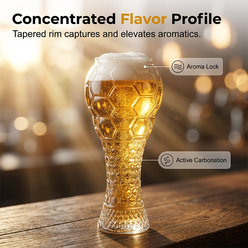🥳2026 HOT SALE🥳💞50K+ SOLD!⚽🍺 50% OFF! Football Shaped Beer Glass – 400ml/600ml, textured grip, stable base. Perfect for match nights! 🏆✨