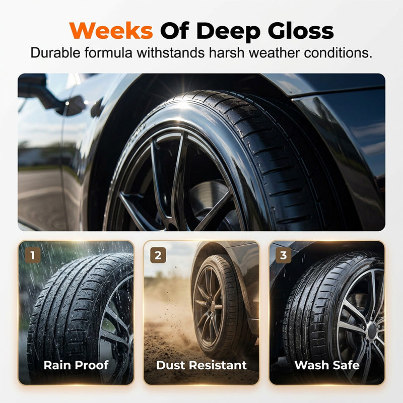 🥳2026 HOT SALE🥳💞50K+ SOLD!💨🛡️ 50% OFF! Ceramic Tire Shine Spray – Instant restoration, repels mud & dust. Includes sponge, pro results at home. 🚗✨