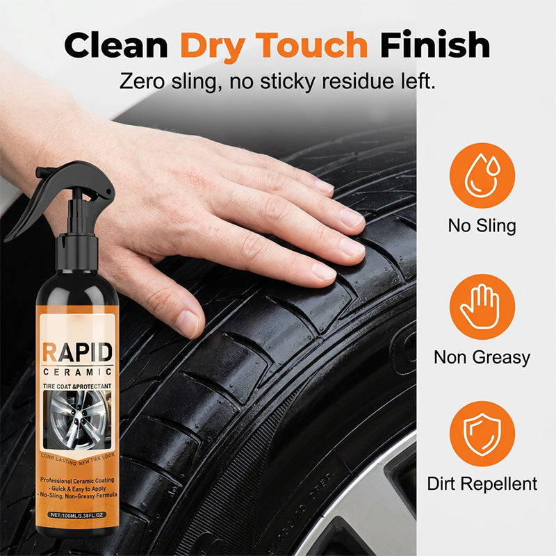 🥳2026 HOT SALE🥳💞50K+ SOLD!💨🛡️ 50% OFF! Ceramic Tire Shine Spray – Instant restoration, repels mud & dust. Includes sponge, pro results at home. 🚗✨