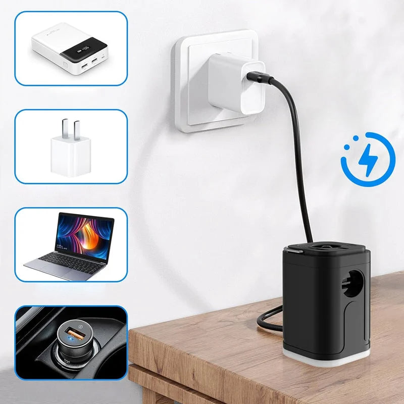 🥳2026 HOT SALE🥳💞50K+ SOLD!🏕️🔋 50% OFF! Rechargeable Camping Air Pump – Fast inflate/deflate, LED light, 5 nozzles. Compact & lightweight. Set up camp in minutes! 💨✨