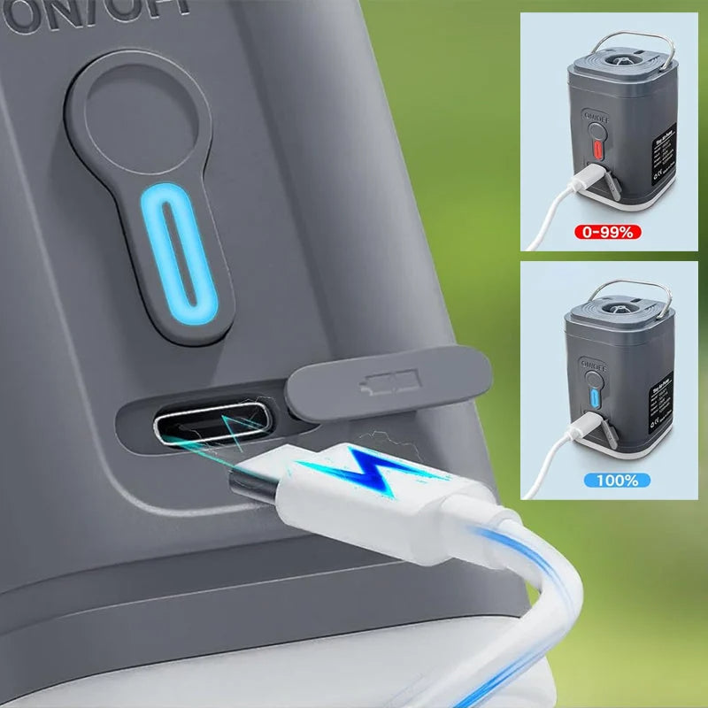 🥳2026 HOT SALE🥳💞50K+ SOLD!🏕️🔋 50% OFF! Rechargeable Camping Air Pump – Fast inflate/deflate, LED light, 5 nozzles. Compact & lightweight. Set up camp in minutes! 💨✨