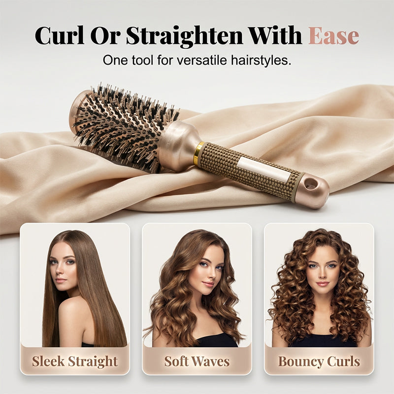🥳2026 HOT SALE🥳💞50K+ SOLD! 💇✨ 50% OFF! Professional Vented Round Hair Brush – boar & nylon bristles, honeycomb vent barrel for fast drying, volume & smooth salon-style blowouts at home! 🛡️💪