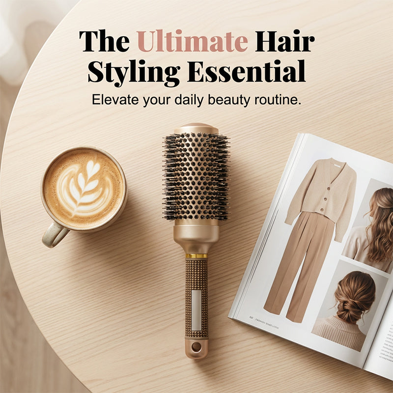 🥳2026 HOT SALE🥳💞50K+ SOLD! 💇✨ 50% OFF! Professional Vented Round Hair Brush – boar & nylon bristles, honeycomb vent barrel for fast drying, volume & smooth salon-style blowouts at home! 🛡️💪