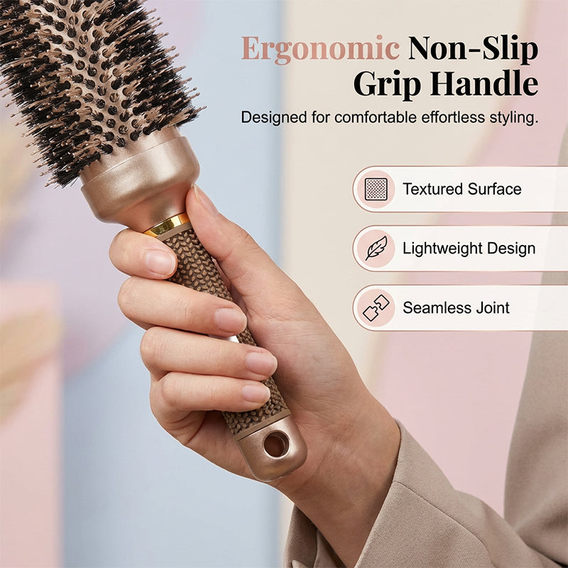 🥳2026 HOT SALE🥳💞50K+ SOLD! 💇✨ 50% OFF! Professional Vented Round Hair Brush – boar & nylon bristles, honeycomb vent barrel for fast drying, volume & smooth salon-style blowouts at home! 🛡️💪