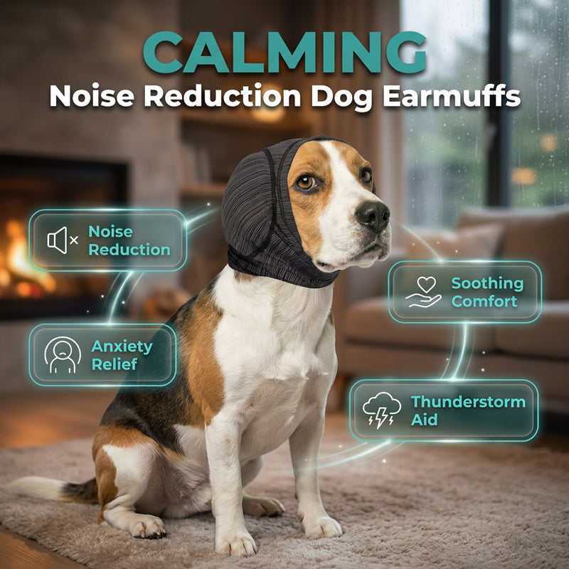 🥳2026 HOT SALE🥳💞50K+ SOLD! 🐾🎧 50% OFF! Pet Noise Cancelling Earmuffs – gentle swaddling compression soothes thunder & fireworks anxiety. Soft stretchable fit, drug-free calm! 🛡️💚