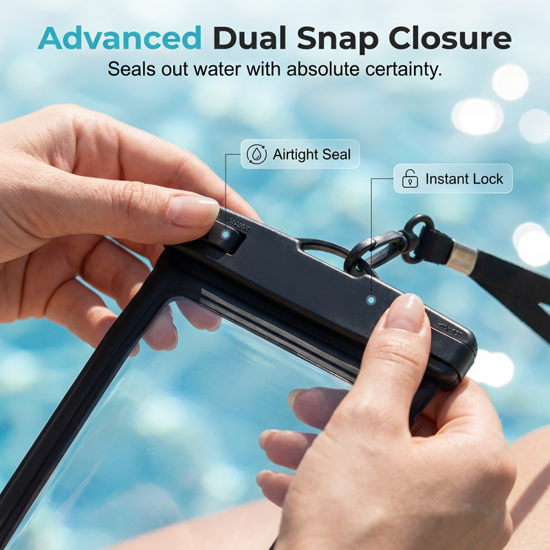 🥳2026 HOT SALE🥳💞50K+ SOLD!📱💧 50% OFF! Universal Waterproof Phone Pouch – Dual snap lock, responsive touch screen. Swim, snap, stay connected! 🌊✨