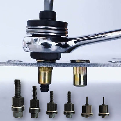 🥳2026 HOT SALE🥳💞50K+ SOLD!🔧⚡ 50% OFF! Rivet Gun Head & Nutsert Cap Set – Heavy‑duty steel, multi‑size kit. Perfect for auto, sheet metal & DIY repairs! 🔩✨