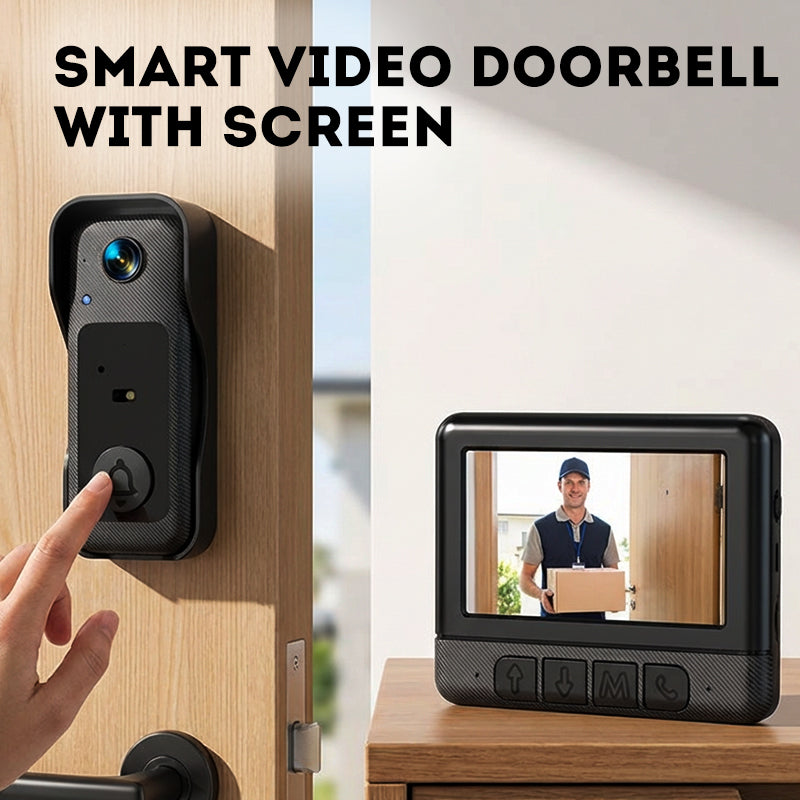 🥳2026 HOT SALE🥳💞50K+ SOLD! 🔔📺 50% OFF! Wireless Smart Video Doorbell with 4.3" Display – 1080P HD, two-way audio, night vision & motion detection. No Wi-Fi needed, easy install! 🛡️✅