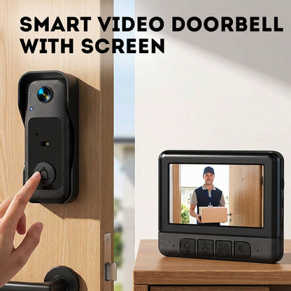 🥳2026 HOT SALE🥳💞50K+ SOLD! 🔔📺 50% OFF! Wireless Smart Video Doorbell with 4.3" Display – 1080P HD, two-way audio, night vision & motion detection. No Wi-Fi needed, easy install! 🛡️✅