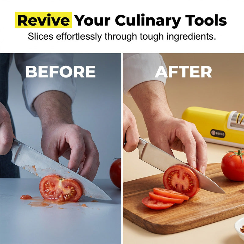 🥳2026 HOT SALE🥳💞50K+ SOLD! 🔪⚡ 50% OFF! Automatic Knife Sharpener – dual-stage coarse & fine, 3 speed settings, restores razor-sharp edges in seconds. Effortless precision! 🛡️💪