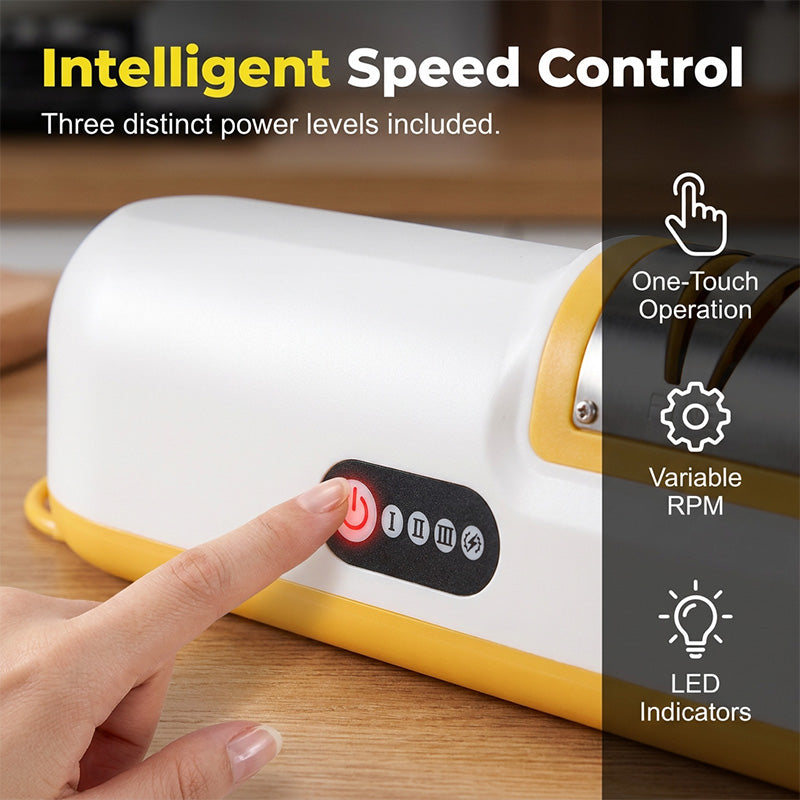🥳2026 HOT SALE🥳💞50K+ SOLD! 🔪⚡ 50% OFF! Automatic Knife Sharpener – dual-stage coarse & fine, 3 speed settings, restores razor-sharp edges in seconds. Effortless precision! 🛡️💪