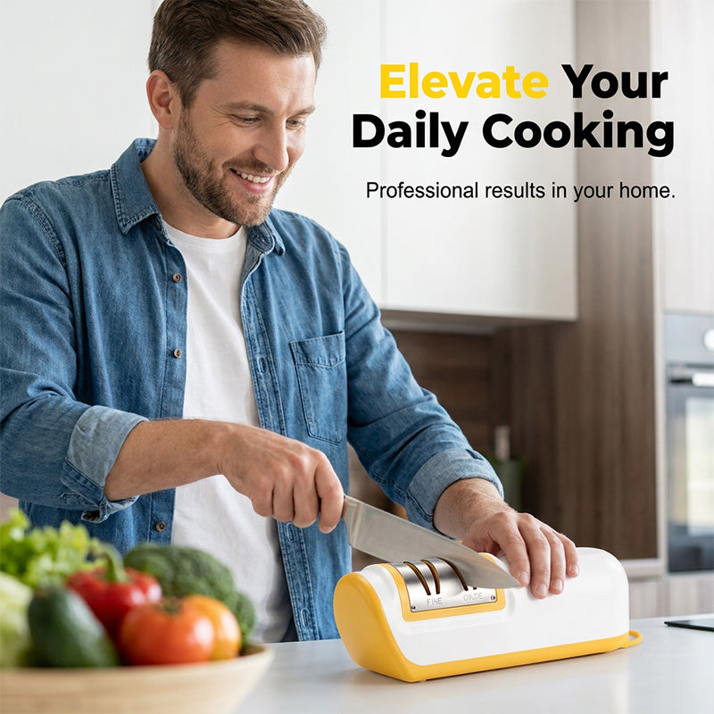 🥳2026 HOT SALE🥳💞50K+ SOLD! 🔪⚡ 50% OFF! Automatic Knife Sharpener – dual-stage coarse & fine, 3 speed settings, restores razor-sharp edges in seconds. Effortless precision! 🛡️💪