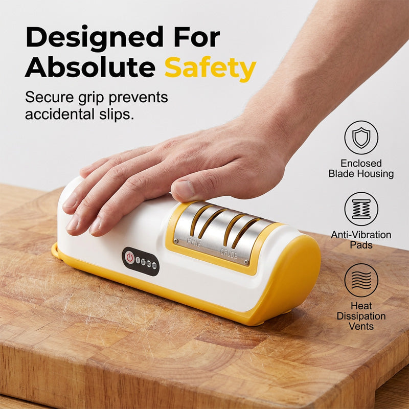 🥳2026 HOT SALE🥳💞50K+ SOLD! 🔪⚡ 50% OFF! Automatic Knife Sharpener – dual-stage coarse & fine, 3 speed settings, restores razor-sharp edges in seconds. Effortless precision! 🛡️💪