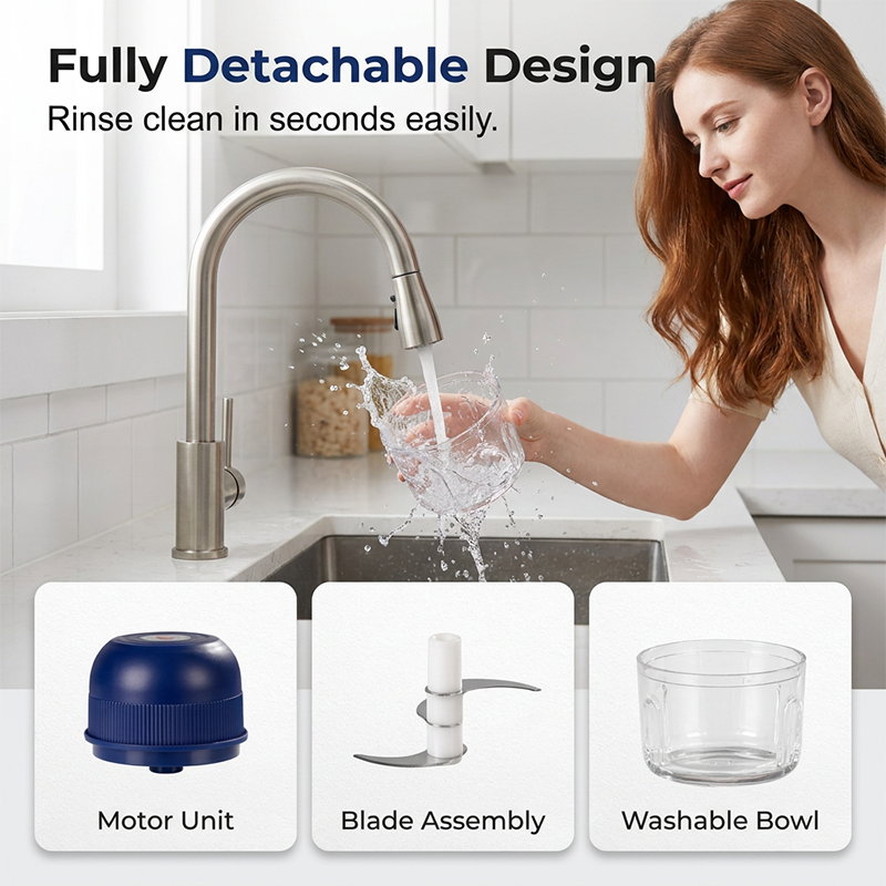 🥳HOT SALE🥳💞12K+ SOLD! 🧄⚡ One-Touch Electric Garlic Chopper – stainless steel blades, detachable & easy to clean. Compact for small kitchens, RVs & camping. Chop fast – grab yours! ✅💪