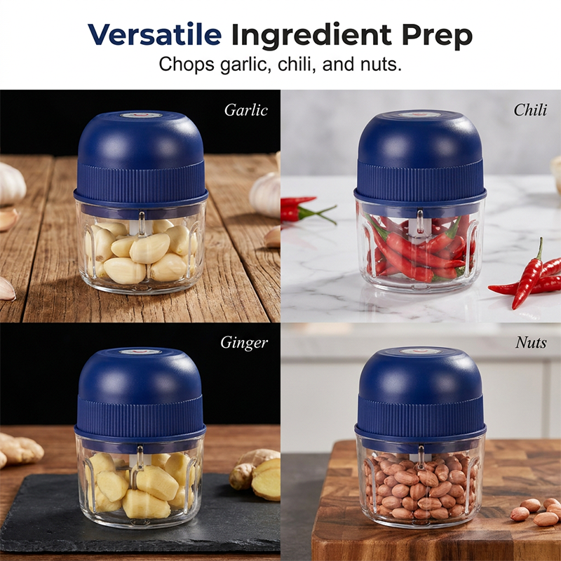 🥳HOT SALE🥳💞12K+ SOLD! 🧄⚡ One-Touch Electric Garlic Chopper – stainless steel blades, detachable & easy to clean. Compact for small kitchens, RVs & camping. Chop fast – grab yours! ✅💪