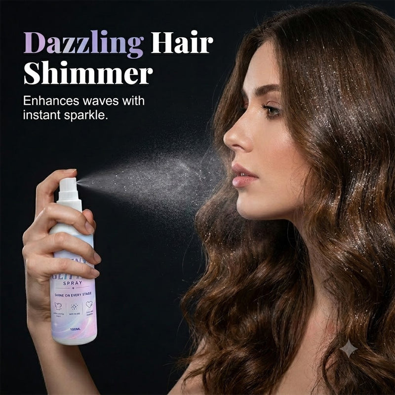 🥳2026 HOT SALE🥳💞50K+ SOLD!✨💎 50% OFF! Body & Hair Glitter Spray – Micro‑glitter particles, no sticky residue. Safe on fabrics & hair. Catch the light all day! 👗✨