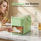 🥳2026 HOT SALE🥳💞50K+ SOLD!❄️🔒 50% OFF! Press‑Type Ice Tray with Storage – Airtight lid blocks fridge odours, keeps ice pure & fresh. Large bin, includes scoop. A kitchen must! 🧊💪