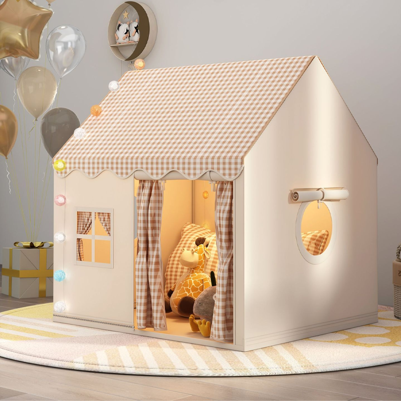 🥳2026 HOT SALE🥳💞50K+ SOLD!🏰✨ 50% OFF! Dream Play Tent for Kids – Fairy lights, roomy interior & gingham style. A magical hideaway for little imaginations! 🌙🌈
