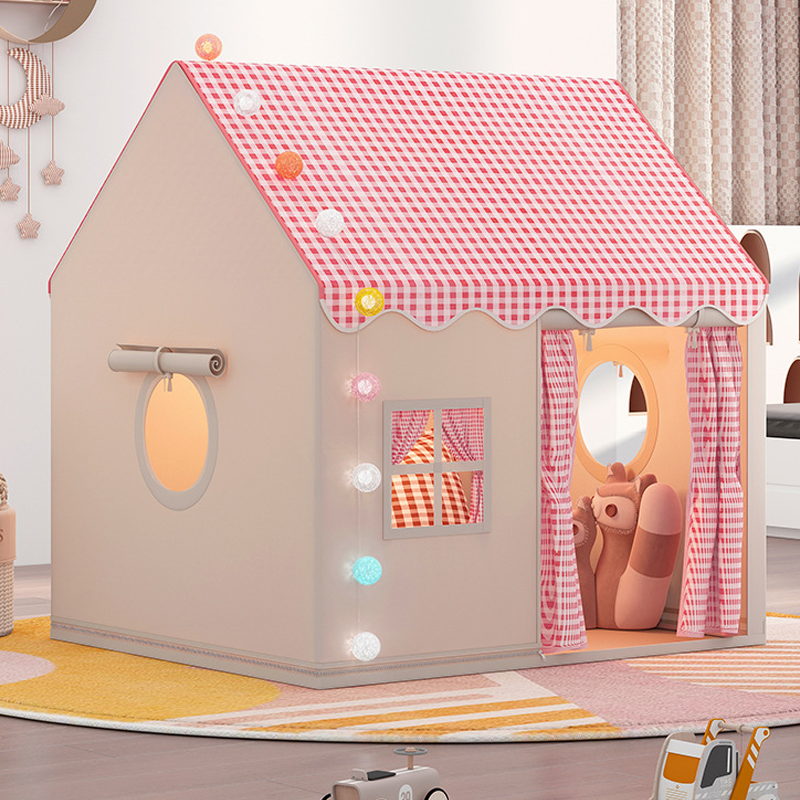 🥳2026 HOT SALE🥳💞50K+ SOLD!🏰✨ 50% OFF! Dream Play Tent for Kids – Fairy lights, roomy interior & gingham style. A magical hideaway for little imaginations! 🌙🌈