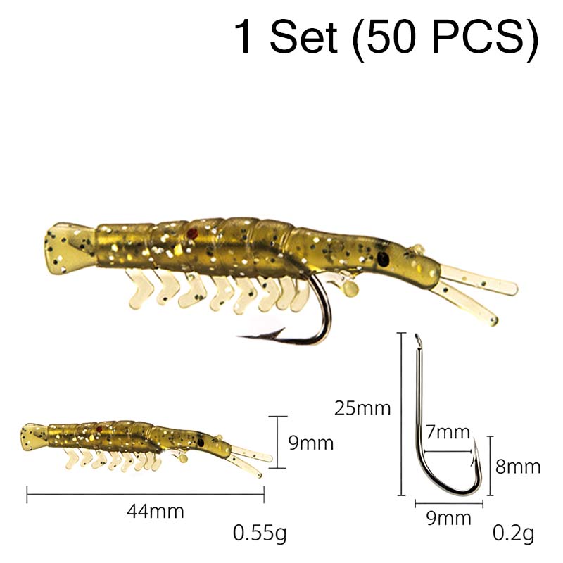 🥳2026 HOT SALE🥳💞50K+ SOLD!🐟💪 50% OFF! 50PCS Soft Shrimp Lures – Realistic texture, sharp hidden hooks. Works in rivers, lakes & sea. No more missed strikes! 🏆🎣