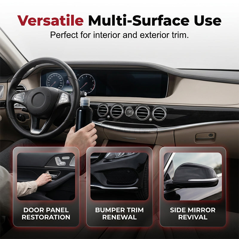 🥳2026 HOT SALE🥳💞50K+ SOLD!🚗✨ 50% OFF! Professional Plastic Reviver – Instantly restores faded trim to deep black. Long‑lasting UV protection. Non‑greasy, no streaks! 🛡️💪