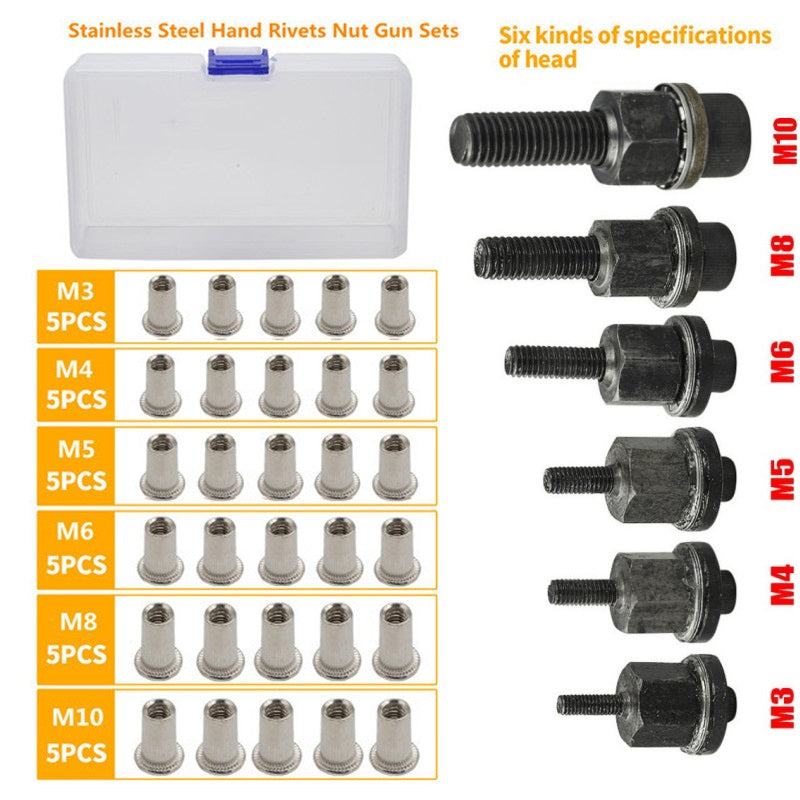 🥳2026 HOT SALE🥳💞50K+ SOLD! 🔧✨ 50% OFF! Flat Head Threaded Insert Nut Rivet Nuts Set – Multi-size, corrosion resistant & easy install. Works on wood, metal & plastic – perfect for furniture, automotive & DIY projects! 🛠️💪