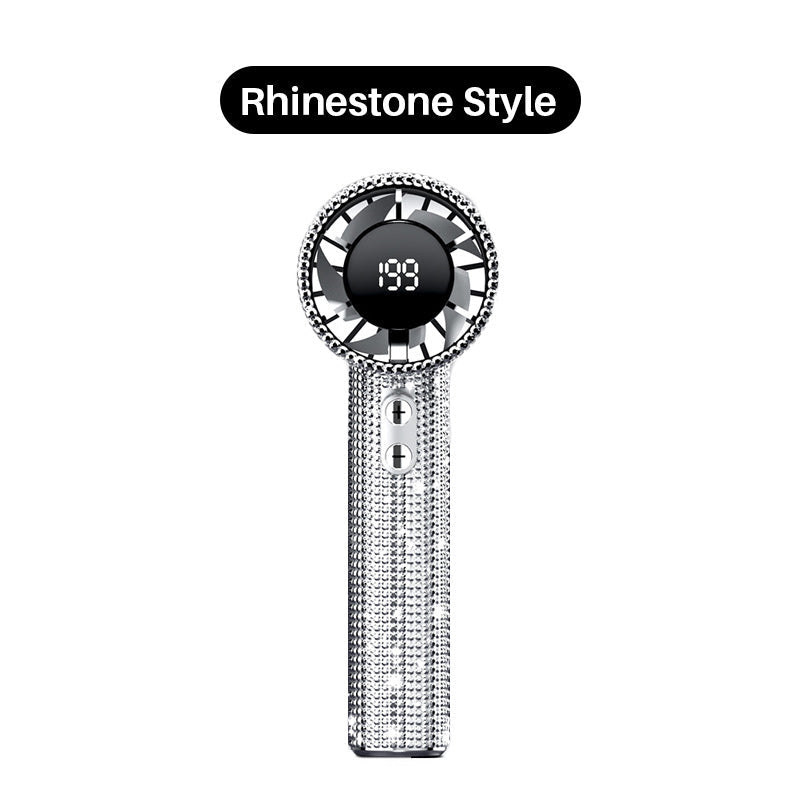 🥳2026 HOT SALE🥳💞50K+ SOLD!💎🌀 50% OFF! Rhinestone Handheld Fan – Powerful wind, long battery life. Stepless speed control, quiet operation. Cool & chic anywhere! ✨💤