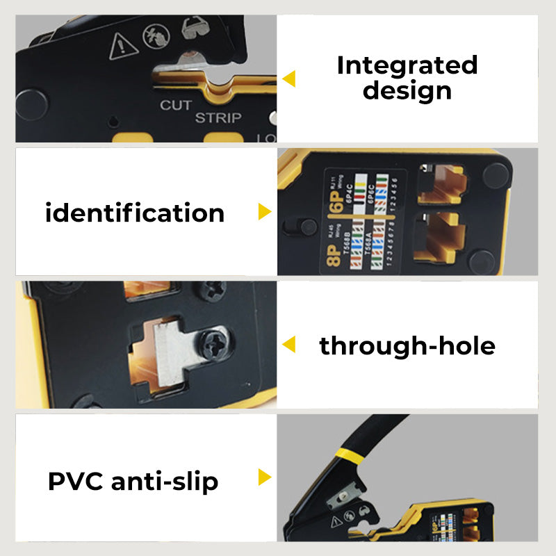 🥳2026 HOT SALE🥳💞50K+ SOLD!🔧🛠️ 50% OFF! Multi‑Function Network Cable Crimping Tool – 3‑in‑1: crimp, cut & strip. Through‑hole design for clean cuts. Color‑coded for error‑free wiring! 📡✨