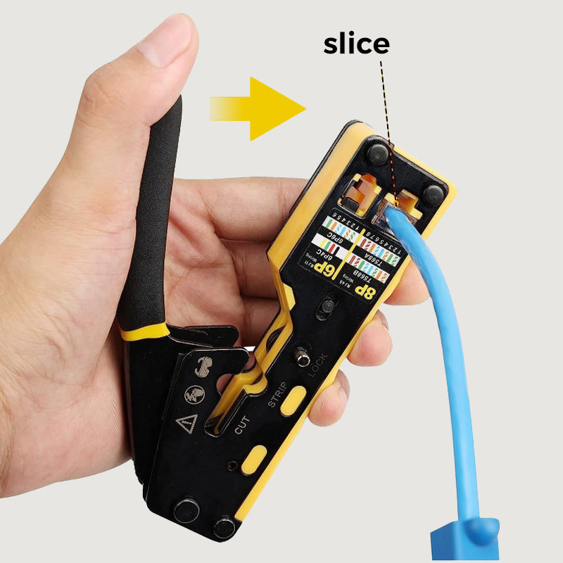 🥳2026 HOT SALE🥳💞50K+ SOLD!🔧🛠️ 50% OFF! Multi‑Function Network Cable Crimping Tool – 3‑in‑1: crimp, cut & strip. Through‑hole design for clean cuts. Color‑coded for error‑free wiring! 📡✨