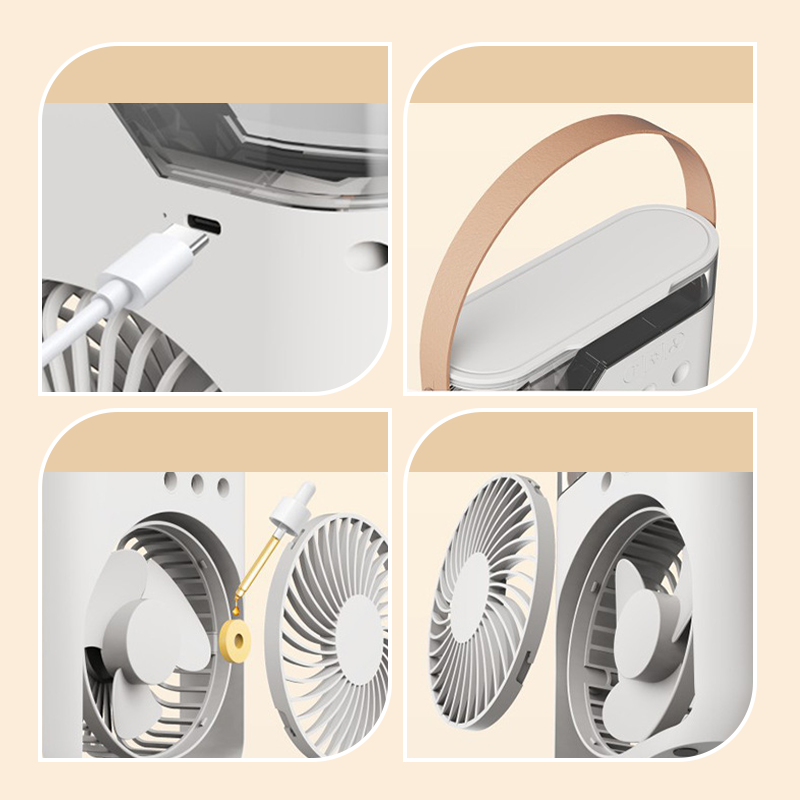 🥳2026 HOT SALE🥳💞50K+ SOLD!🧊🌿 50% OFF! Portable Air Conditioner – Triple‑nozzle mist + fan, ice‑compatible for extra chill. 200ml tank, 7 colours, 5 speeds. Your personal summer oasis! 💨✨