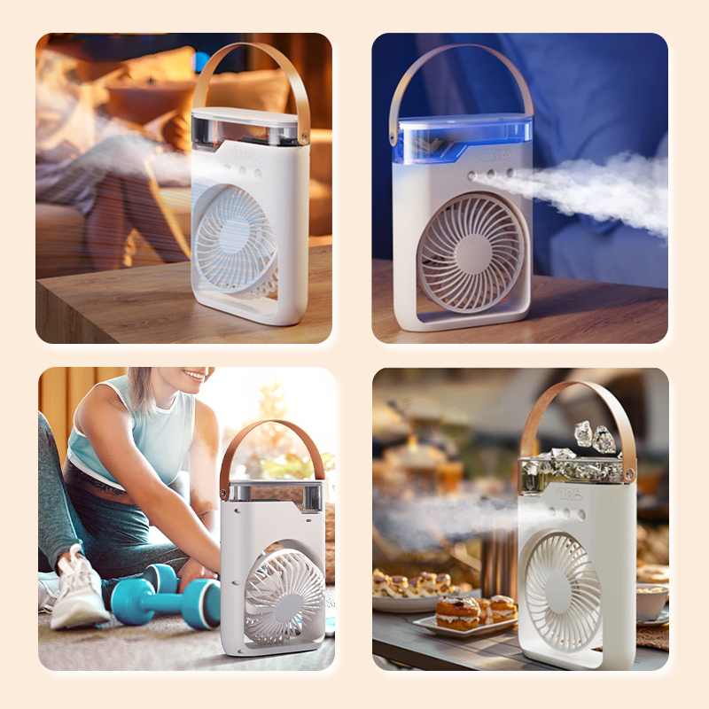 🥳2026 HOT SALE🥳💞50K+ SOLD!🧊🌿 50% OFF! Portable Air Conditioner – Triple‑nozzle mist + fan, ice‑compatible for extra chill. 200ml tank, 7 colours, 5 speeds. Your personal summer oasis! 💨✨