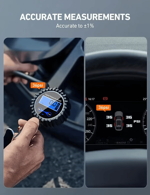 🥳2026 HOT SALE🥳💞50K+ SOLD! 🏎️🔧 LAST DAY 50% OFF! Digital Tire Inflator with Pressure Gauge – ±1% accuracy, 4 units, LED display & bleed valve. Inflate & check tires safely! 🛡️✅