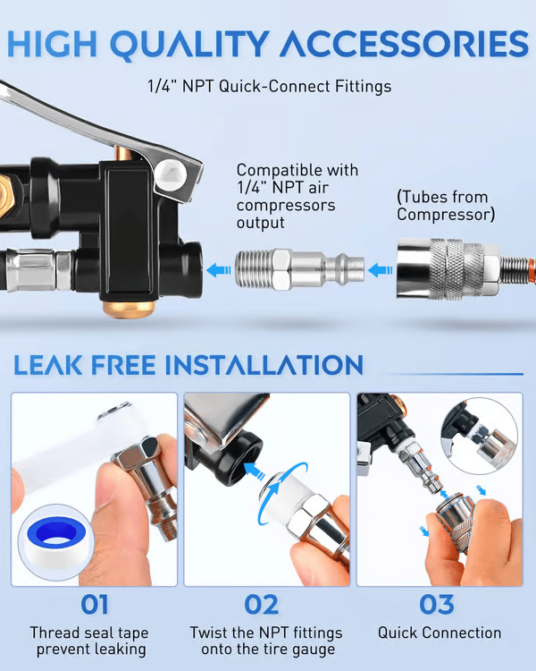 🥳2026 HOT SALE🥳💞50K+ SOLD! 🏎️🔧 LAST DAY 50% OFF! Digital Tire Inflator with Pressure Gauge – ±1% accuracy, 4 units, LED display & bleed valve. Inflate & check tires safely! 🛡️✅