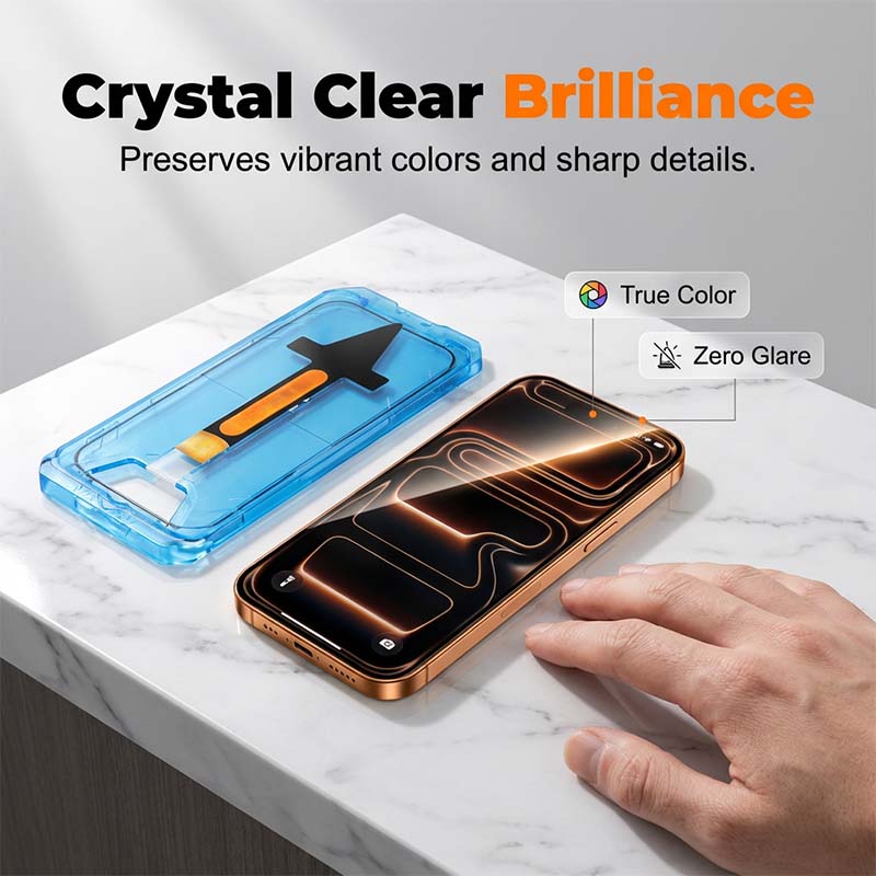 🥳2026 HOT SALE🥳💞50K+ SOLD!📱🛡️ 50% OFF! Auto‑align Screen Protector – 9H tempered glass, dust‑free & bubble‑free. Easy install in seconds – no more misalignment! 🔒✨