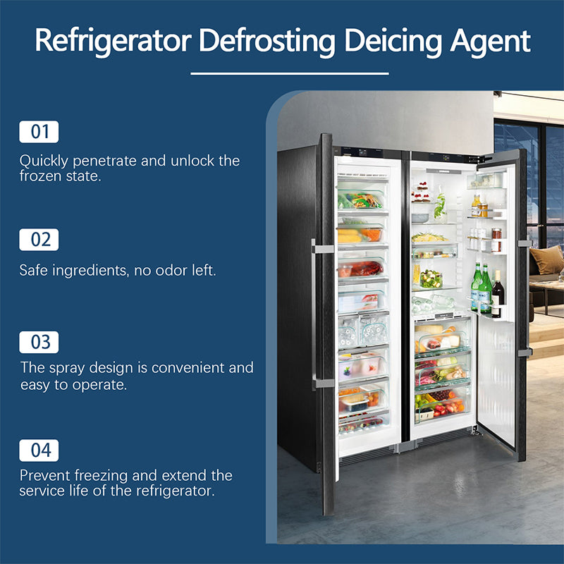 🥳2026 HOT SALE🥳💞50K+ SOLD!❄️⚡ 50% OFF! Refrigerator Defrosting Agent – Melts ice fast, prevents refreezing. No disassembly, no mess. Safe for food & appliance! 🧊✨