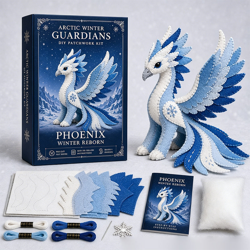 🥳2026 HOT SALE🥳💞50K+ SOLD!🐉🧵 50% OFF! DIY Ice Dragon Felt Patchwork Kit – Pre‑cut fabric, easy stitch holes & visual guide. A magical craft for kids & grandparents! 🌨️✨