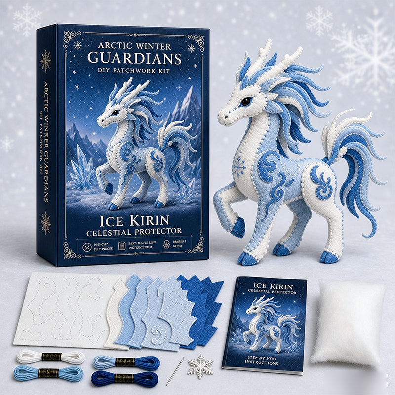 🥳2026 HOT SALE🥳💞50K+ SOLD!🐉🧵 50% OFF! DIY Ice Dragon Felt Patchwork Kit – Pre‑cut fabric, easy stitch holes & visual guide. A magical craft for kids & grandparents! 🌨️✨