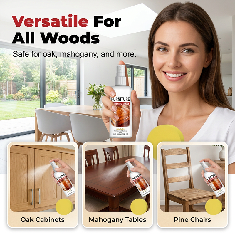 🥳2026 HOT SALE🥳💞50K+ SOLD!💎🖼️50% OFF! Furniture Polish Spray – Instantly restores wood shine, nourishes & protects. Includes soft sponge. Brings old furniture back to life! 💫🛋️