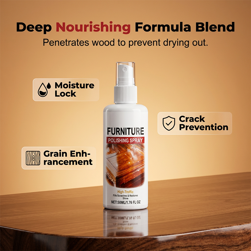 🥳2026 HOT SALE🥳💞50K+ SOLD!💎🖼️50% OFF! Furniture Polish Spray – Instantly restores wood shine, nourishes & protects. Includes soft sponge. Brings old furniture back to life! 💫🛋️