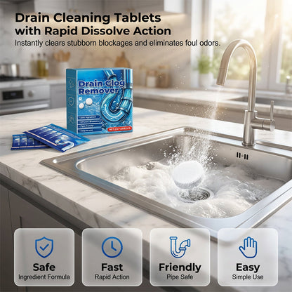🧼 Buy 2, get 3 free! ⏰ Effervescent tablets for clearing drain clogs – reliably dissolve hair, grease, and dirt – work quickly and gently – for the kitchen, bathroom, and sink