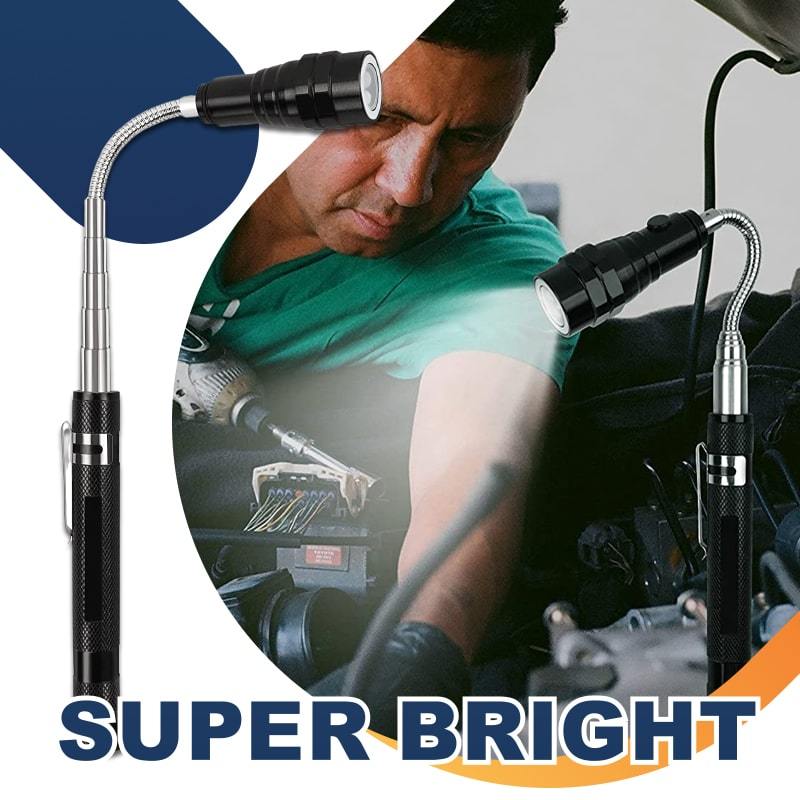 🥳2026 HOT SALE🥳💞50K+ SOLD!🔦🧲 50% OFF! Magnetic Telescopic Flashlight – Extends 16–56cm, 360° gooseneck. Strong magnet, super bright. Perfect for hard‑to‑reach spots! 🛠️✨