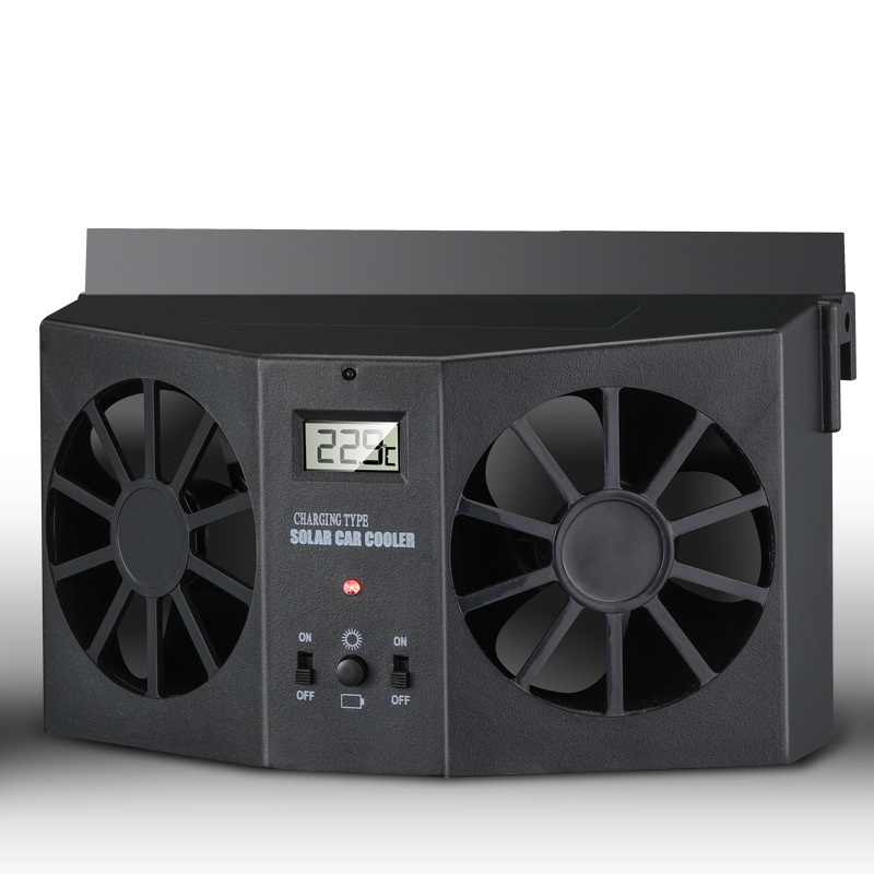 🥳2026 HOT SALE🥳💞50K+ SOLD!☀️🚗 50% OFF! Solar Car Exhaust Fan – Dual turbo fans expel hot air fast. Solar‑powered, no wiring. Real‑time temp display. Step into a cool car! 🌬️✨