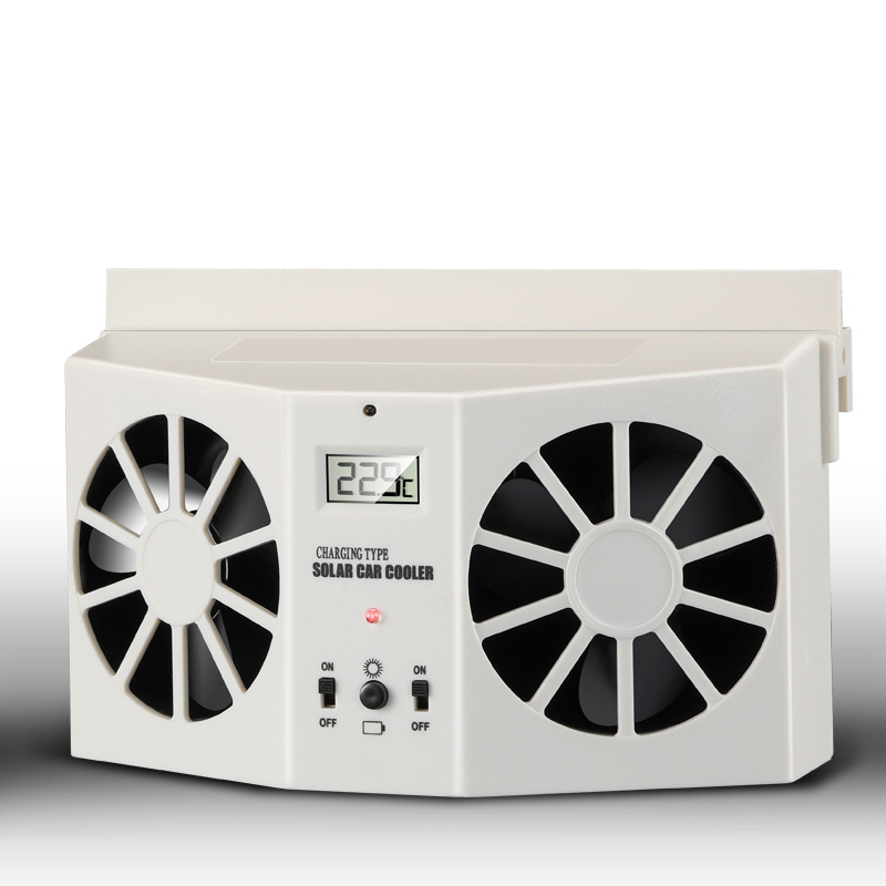 🥳2026 HOT SALE🥳💞50K+ SOLD!☀️🚗 50% OFF! Solar Car Exhaust Fan – Dual turbo fans expel hot air fast. Solar‑powered, no wiring. Real‑time temp display. Step into a cool car! 🌬️✨