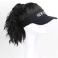 🥳2026 HOT SALE🥳💞50K+ SOLD!👒💨 50% OFF! 2‑in‑1 Visor Hat with Ponytail Wig – Instant wavy hair + sun protection. Open‑top keeps you cool. No more bad hair days! 🌞✨